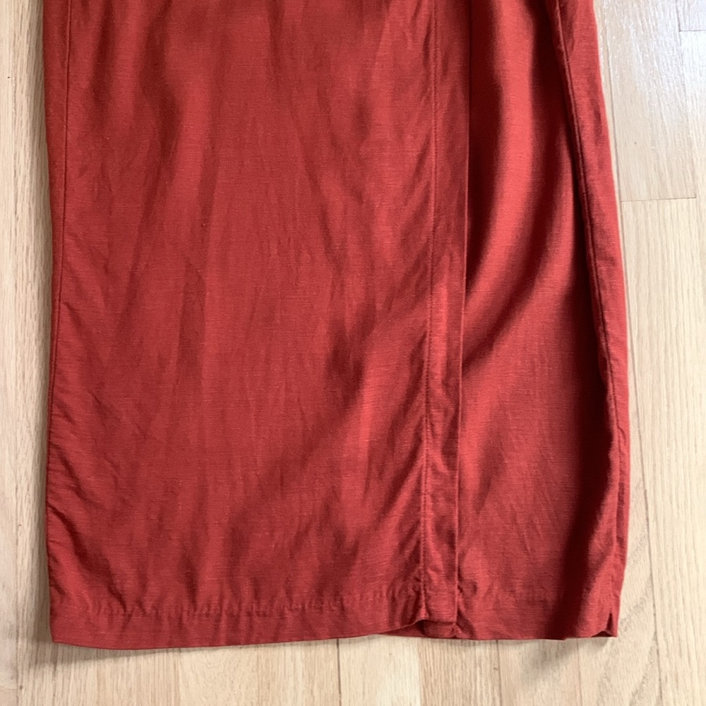 Jason Wu Rust Red Midi Tie-Waist Skirt - Picture 4 of 11